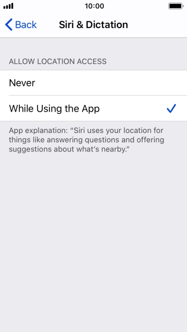 Press the required setting to turn the function on or off.