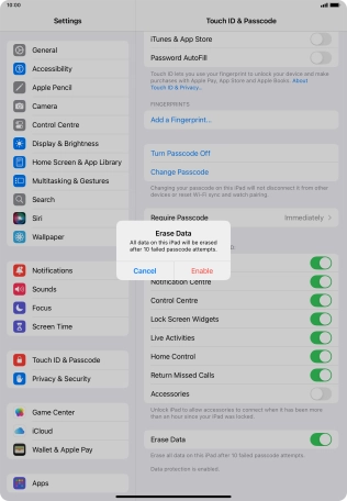If you turn on the function, press Enable. If you turn on the function, press Enable.
