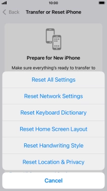 Press Reset All Settings.