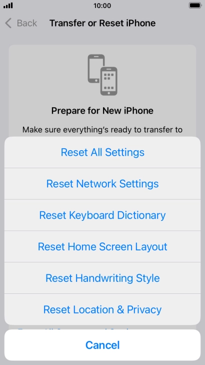 Press Reset All Settings.