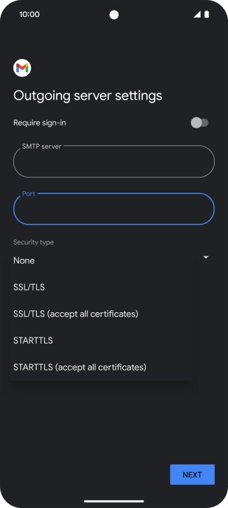 Press SSL/TLS.
