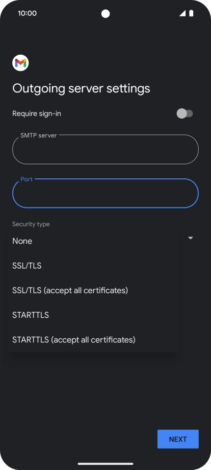 Press SSL/TLS.