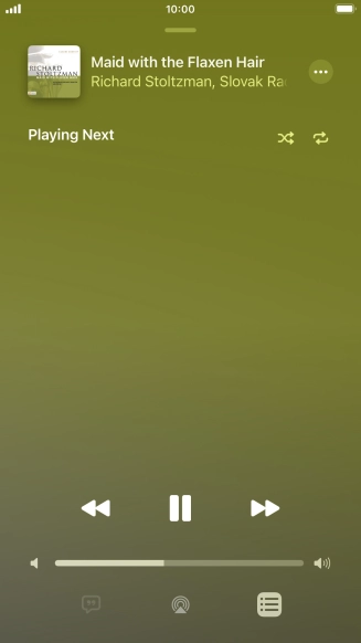 Press the shuffle icon to turn the function on or off.