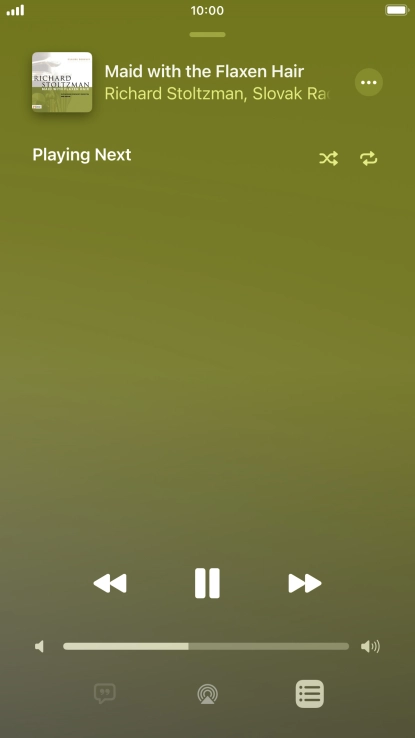Press the shuffle icon to turn the function on or off.