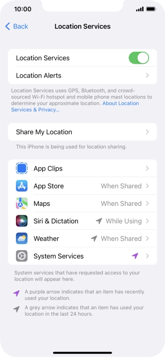 Press the required app.