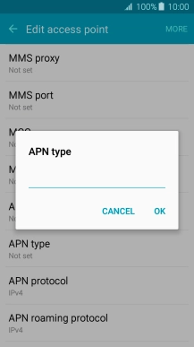 Key in default and press OK.