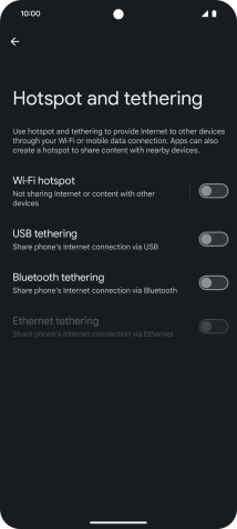 Press Wi-Fi hotspot. Press Wi-Fi hotspot.