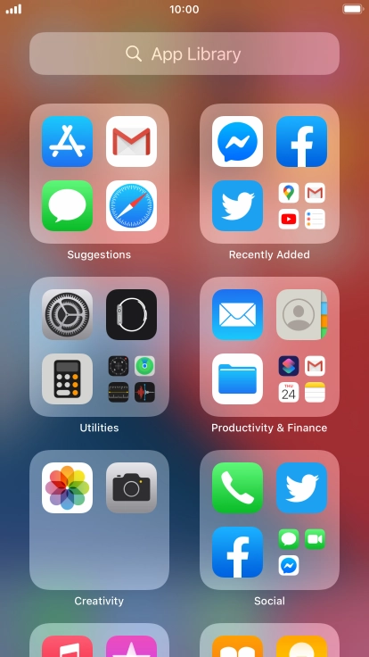 Press the required app. Press the required app.