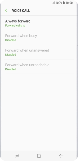 Press the required divert type.