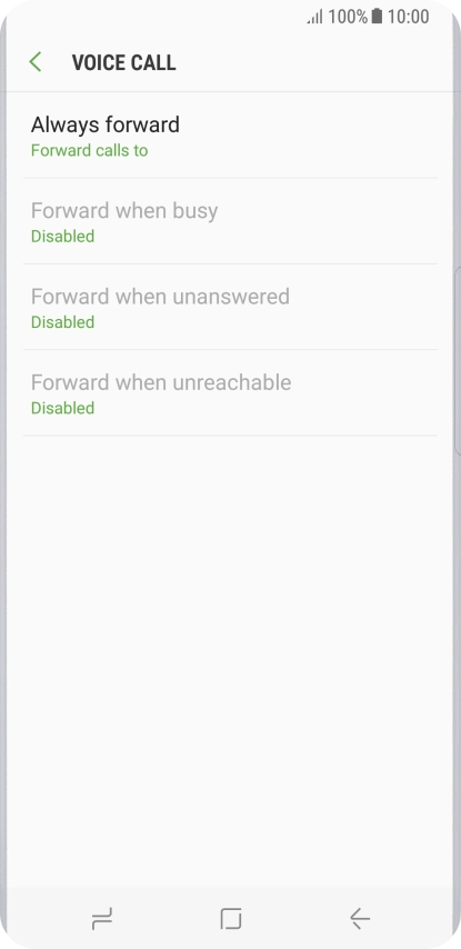 Press the required divert type.