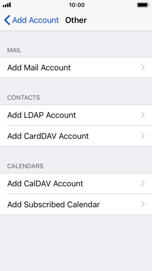 Press Add Mail Account. Press Add Mail Account.