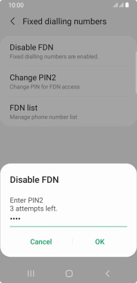 Key in your PIN2 and press OK. Key in your PIN2 and press OK.