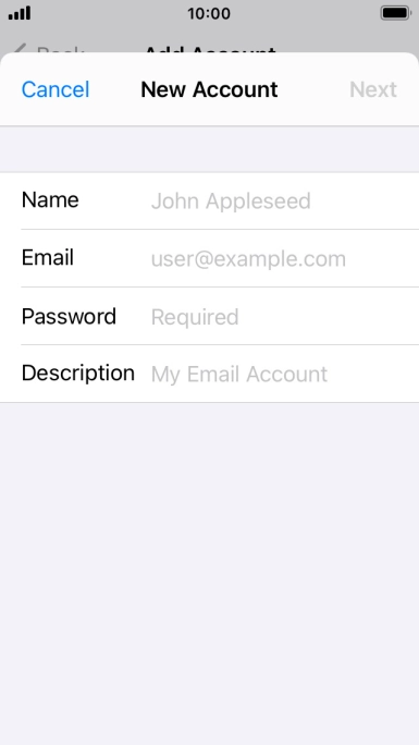 Press Name and key in the required sender name. Press Name and key in the required sender name.
