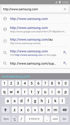 Key in the address of the required web page and press Go. Key in the address of the required web page and press Go.
