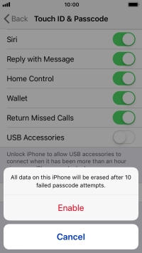 If you turn on the function, press Enable. If you turn on the function, press Enable.
