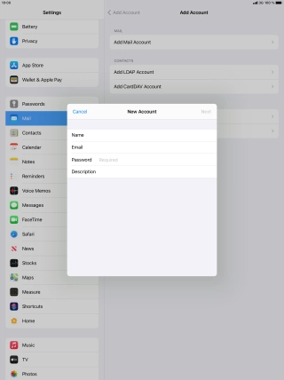 Press Password and key in the password for your email account. Press Password and key in the password for your email account.