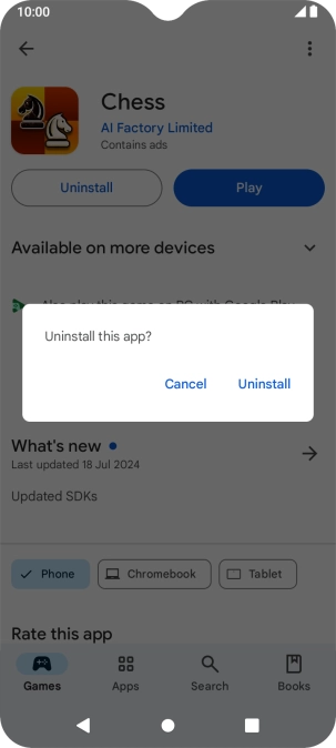 Press Uninstall.