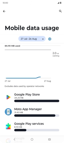 The total data usage is displayed.