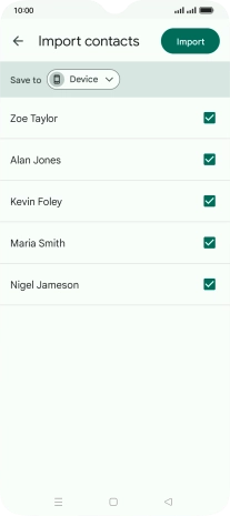 Press the fields next to the required contacts. Press the fields next to the required contacts.