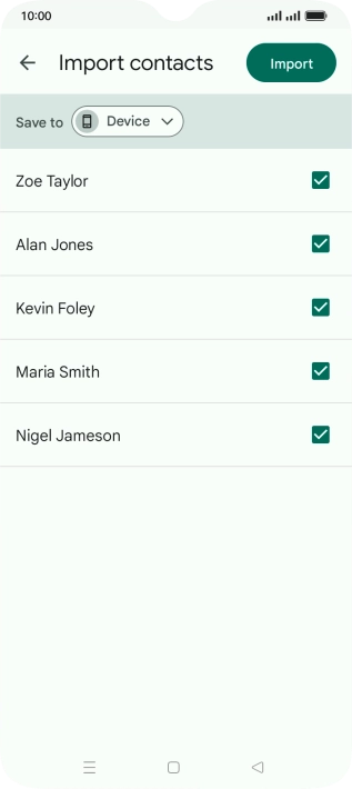 Press the fields next to the required contacts. Press the fields next to the required contacts.