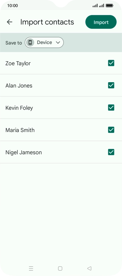 Press the fields next to the required contacts. Press the fields next to the required contacts.