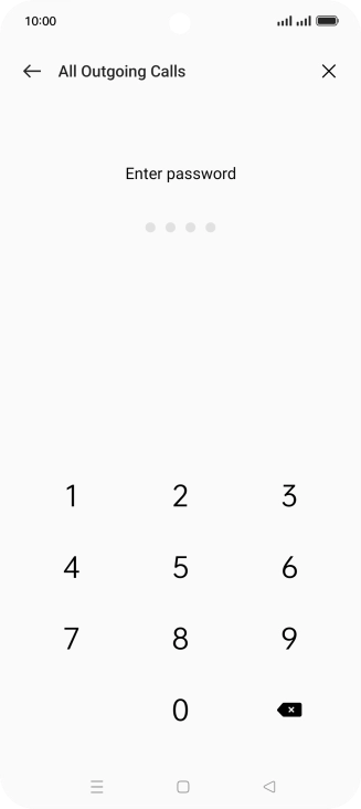 Key in your barring password. The default barring password is 0000.