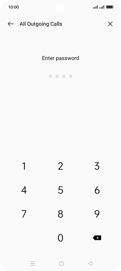 Key in your barring password. The default barring password is 0000.