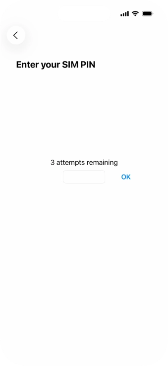 If your SIM is locked, key in your PIN and press OK.