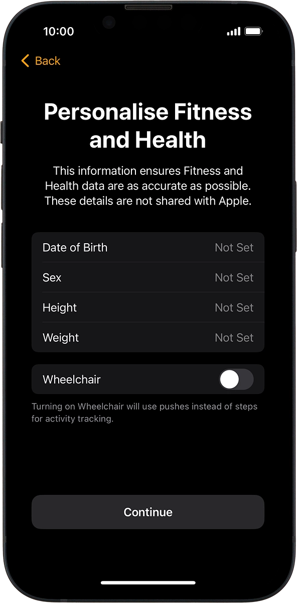 On your phone: Follow the instructions on the screen to select the required settings and press Continue.