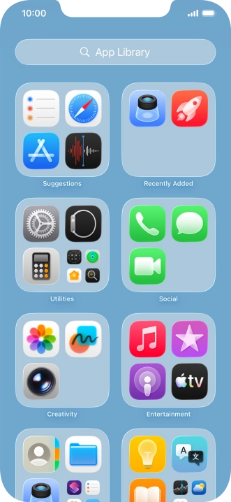 Press the required app. Press the required app.