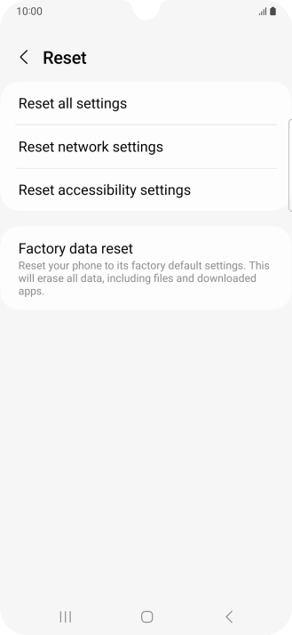 Press Factory data reset.