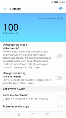 Press the indicator next to the required setting.