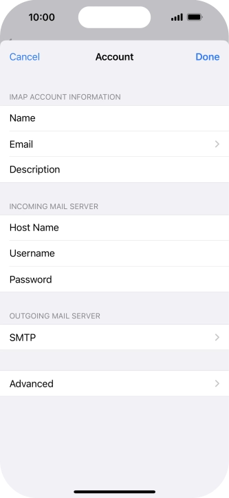 Press SMTP. Press SMTP.