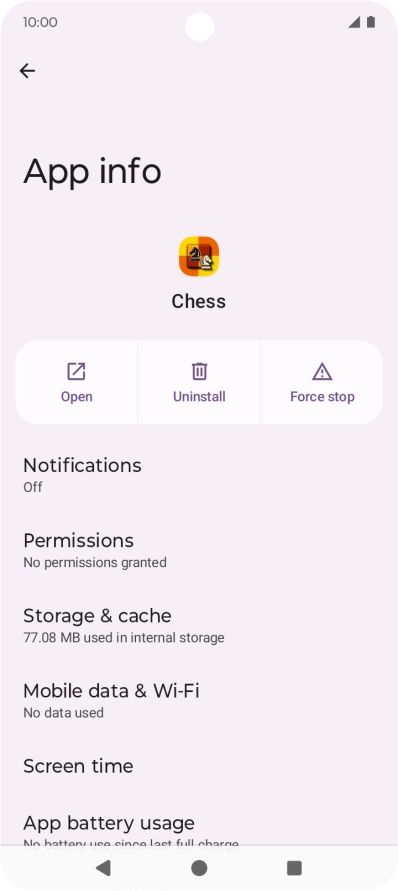 Press Storage & cache.