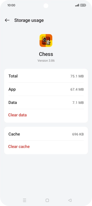 Press Clear cache.