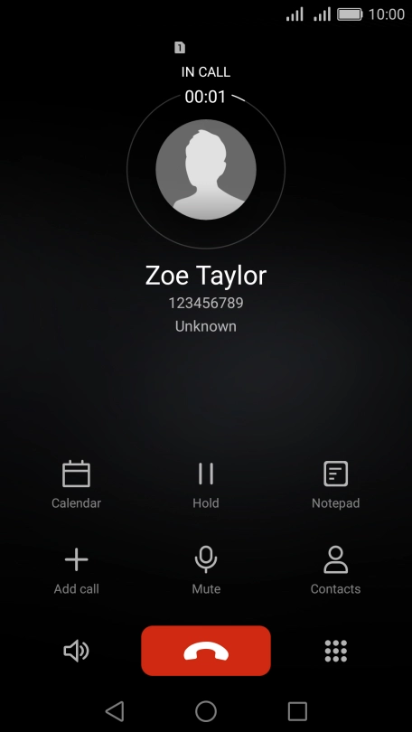 Press the end call icon.