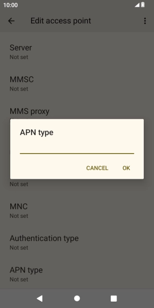 Key in default and press OK. Key in default and press OK.