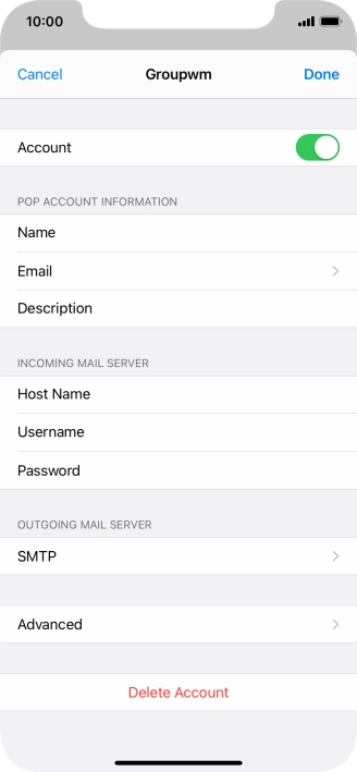 Press SMTP.