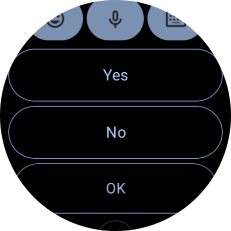 Press the required reply. Press the required reply.