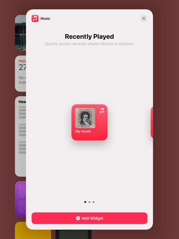 Press Add Widget.