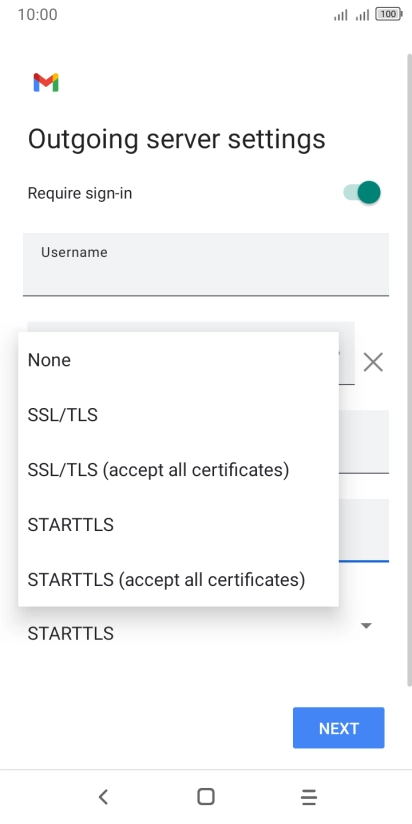 Press SSL/TLS. Press SSL/TLS.