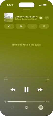 Press the shuffle icon to turn the function on or off.