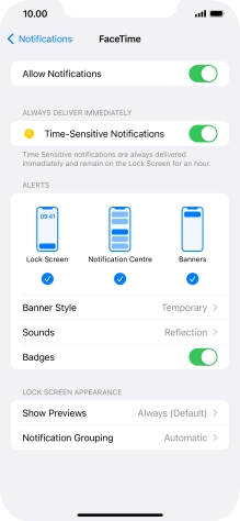 Press the indicator next to 