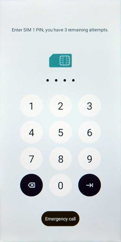 If your SIM is locked, key in your PIN and press arrow right. If your SIM is locked, key in your PIN and press arrow right.