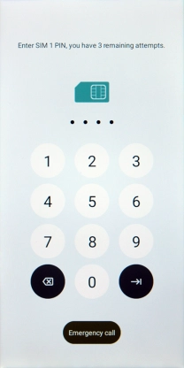If your SIM is locked, key in your PIN and press arrow right. If your SIM is locked, key in your PIN and press arrow right.