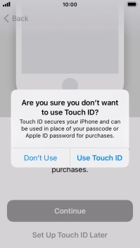 If you turn off the function, press Don't Use.