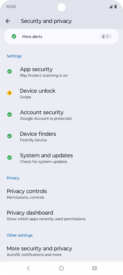 Press Device unlock.