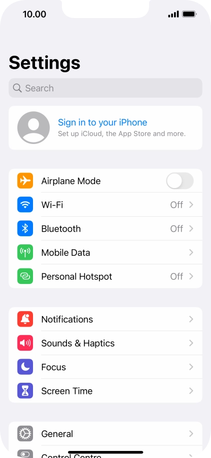 Press Sign in to your iPhone.