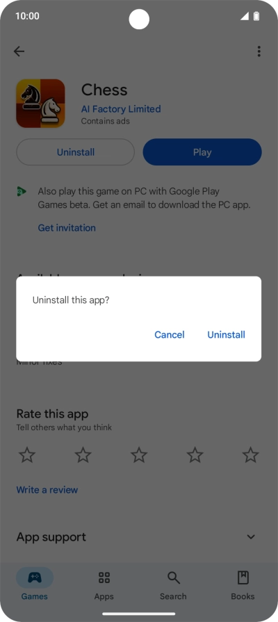 Press Uninstall.