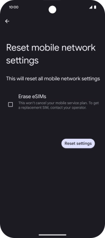 Press Reset settings.